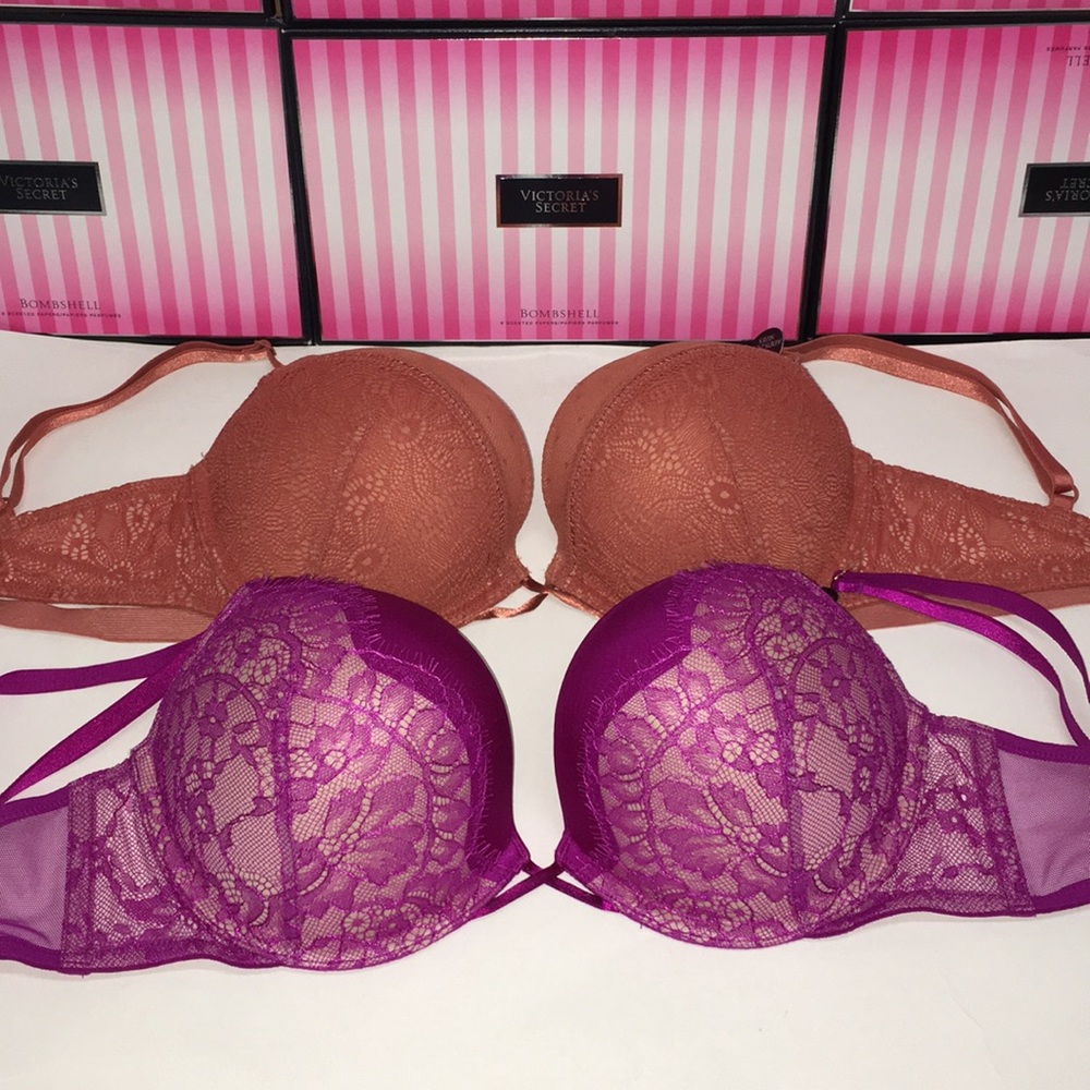 New 🍎Lot 2  Victoria Secret Bombshell  bra 32D